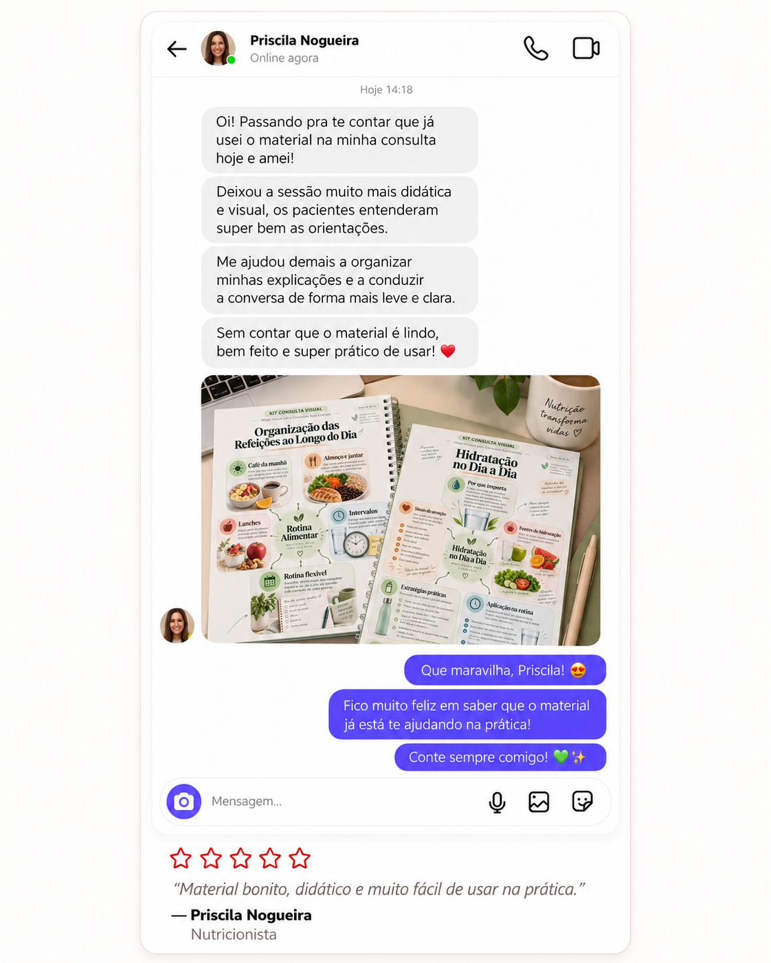 Conversa da nutricionista Priscila Nogueira sobre a consulta mais didática
