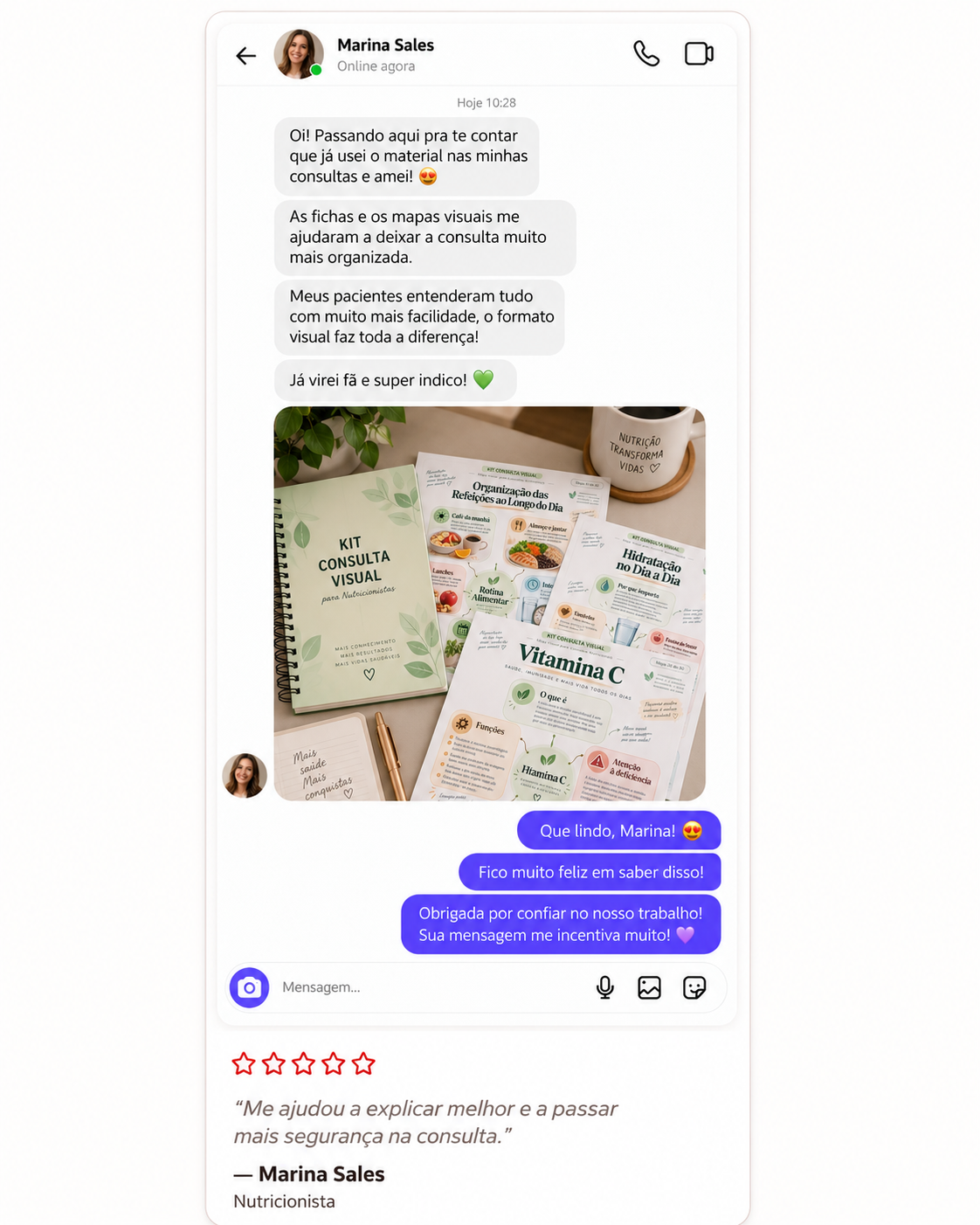 Conversa da nutricionista Marina Sales sobre a organização das consultas