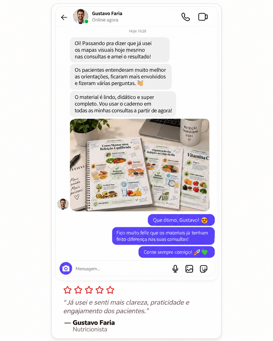 Conversa do nutricionista Gustavo Faria sobre o engajamento dos pacientes