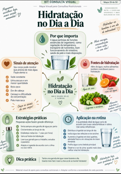 Mapa visual — Hidratação no Dia a Dia