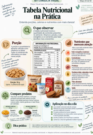 Mapa visual — Tabela Nutricional na Prática