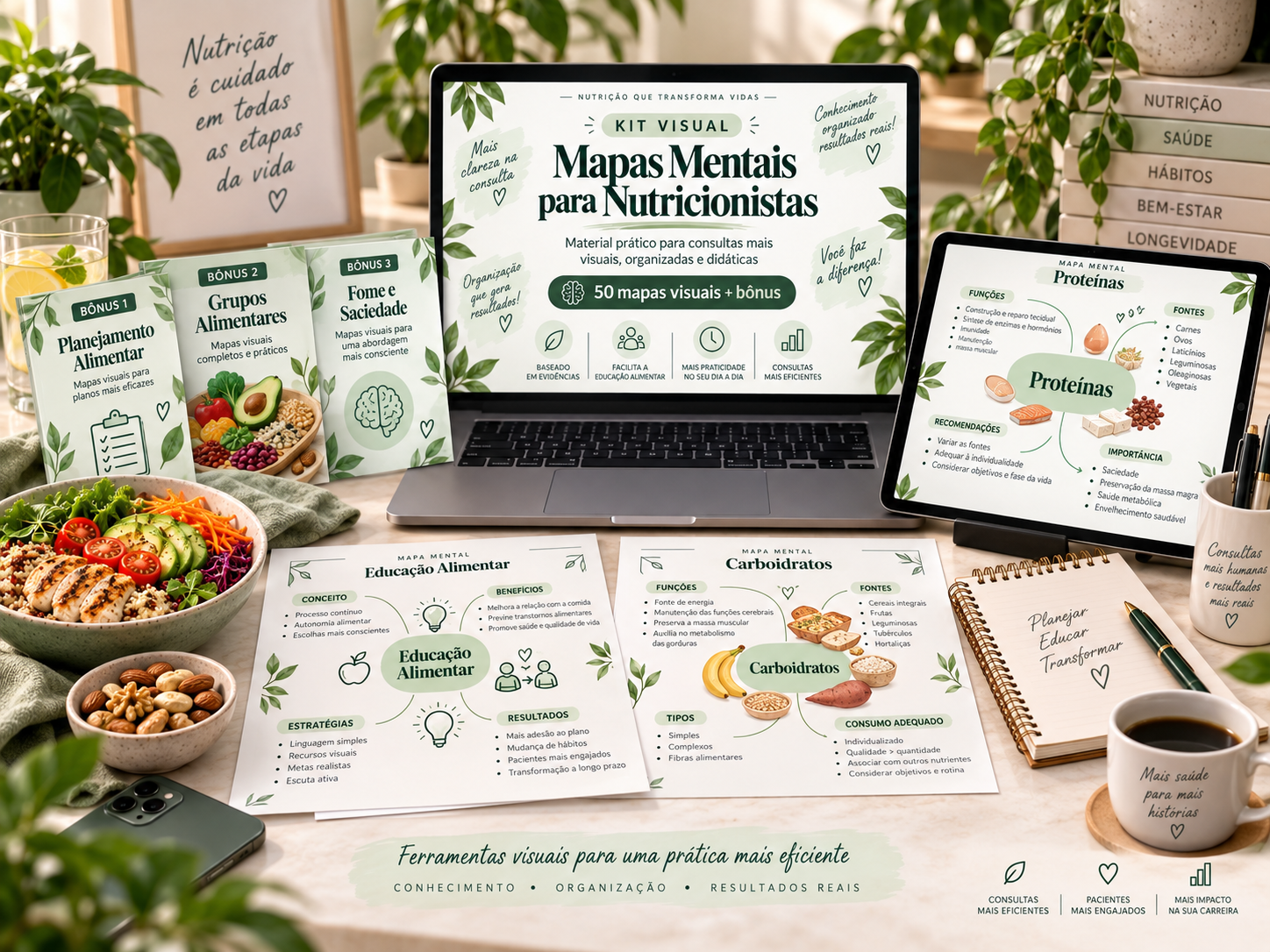 Biblioteca Visual — 50 Mapas Mentais para Nutricionistas