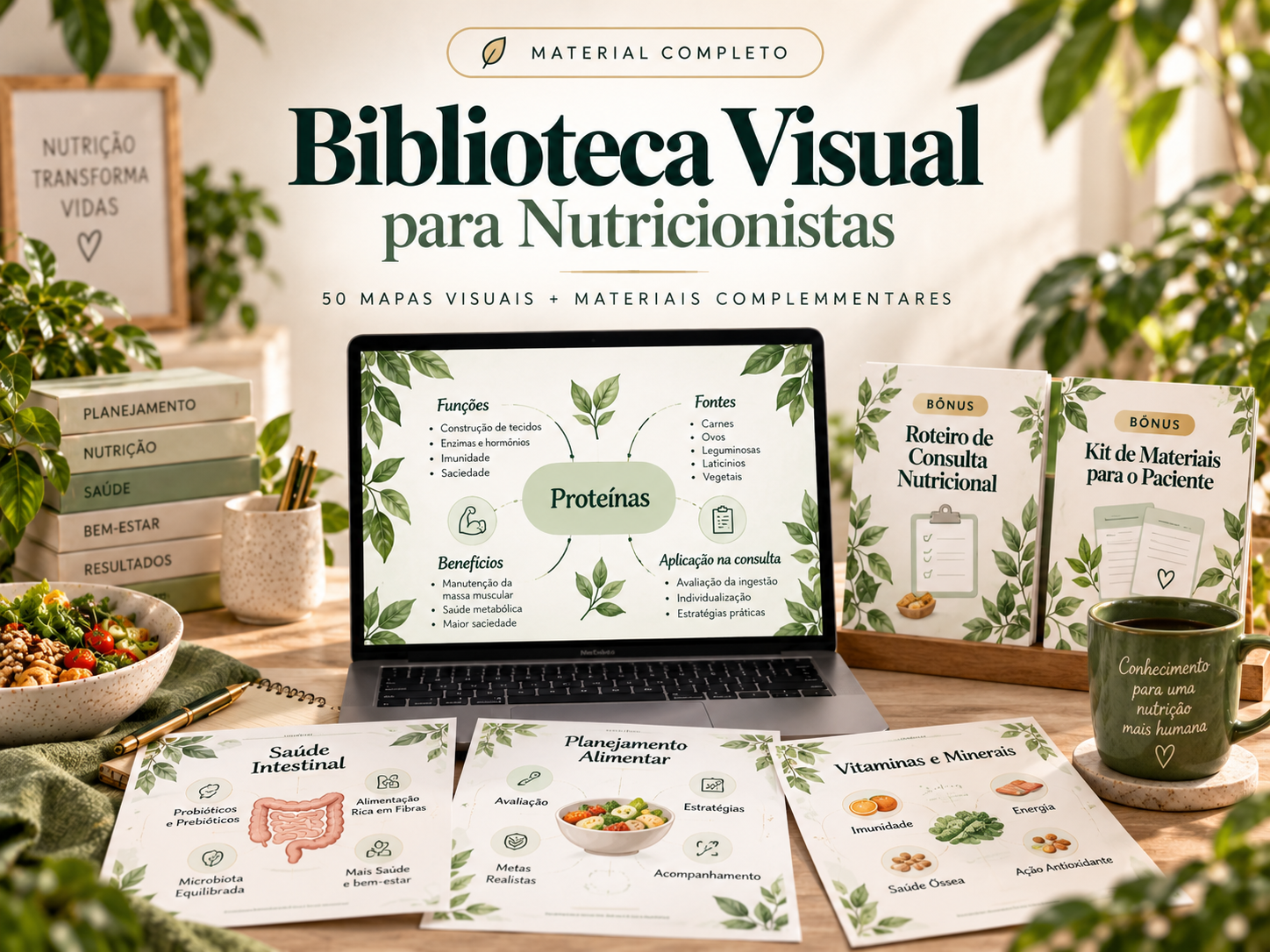 Biblioteca Visual para Nutricionistas — 50 mapas visuais e materiais complementares